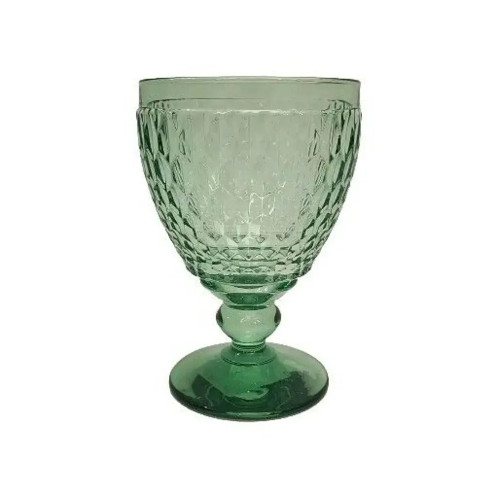 Villeroy & Boch Boston Water Goblet Green Coloured Glass Stemmed NEW